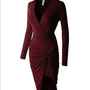 NWT Primp LE3NO bodycon burgundy dress